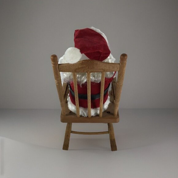 Vintage Santa Claus Xmas Rocking Chair Gemmy Musical Sings Jingle Bells FLAW - Picture 8 of 13
